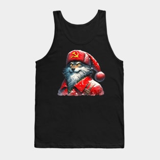 communist wolf santa claus Tank Top